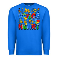 True Royal i am his voice he is my heart Premium Sweatshirt - JahusDesignShop