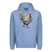 Colony Blue Dominique Rooster Premium Hoodie - LillyAllenDesigns
