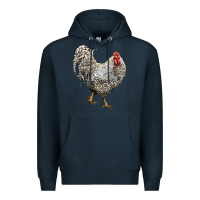 Navy Dominique Rooster Premium Hoodie - LillyAllenDesigns