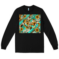 Black leopard sunflower hearts Long Sleeve Tee - RanaPortraitStore