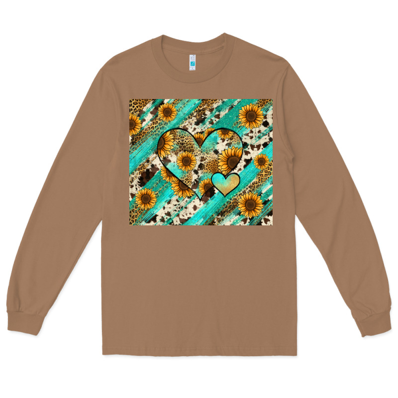 Leopard Sunflower Hearts Long Sleeve Tee by RanaPortraitStore | Teevron