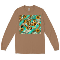 Toasted Coconut leopard sunflower hearts Long Sleeve Tee - RanaPortraitStore