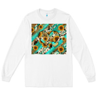 White leopard sunflower hearts Long Sleeve Tee - RanaPortraitStore