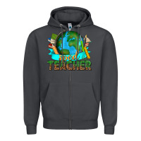 Smoke sped teacher with earth globe Zipper Hoodie - texasbilliewilder