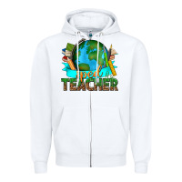 White sped teacher with earth globe Zipper Hoodie - texasbilliewilder