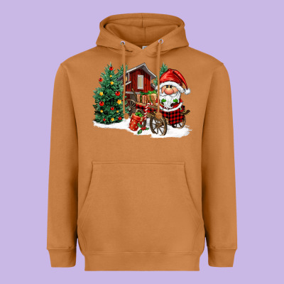 Christmas Gnomes Barnyard Heavyweight Hoodie Designed By Fadigitalartstudio