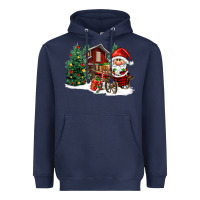 Navy christmas gnomes barnyard Heavyweight Hoodie - FaDigitalArtStudio