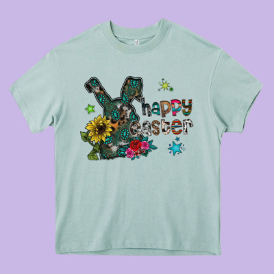 Happy Easter Heavy Core Tee Designed By Cowhidedigitalart