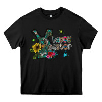 Black Happy Easter Heavy Core Tee - CowhideDigitalArt