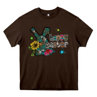 Chocolate Brown Happy Easter Heavy Core Tee - CowhideDigitalArt