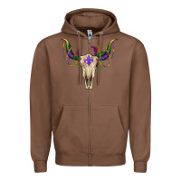Chestnut mardi gras bullskull Zipper Hoodie - RanaPortraitStore