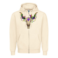 Sandshell mardi gras bullskull Zipper Hoodie - RanaPortraitStore