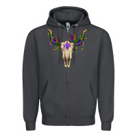 Smoke mardi gras bullskull Zipper Hoodie - RanaPortraitStore