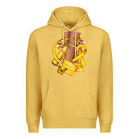 Antique Gold Childhood Cancer diva yellow ribbon Premium Hoodie - NancyCooperArtShop