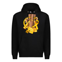 Black Childhood Cancer diva yellow ribbon Premium Hoodie - NancyCooperArtShop