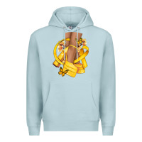 Blue Mist Childhood Cancer diva yellow ribbon Premium Hoodie - NancyCooperArtShop
