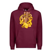 Burgundy Childhood Cancer diva yellow ribbon Premium Hoodie - NancyCooperArtShop