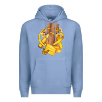 Colony Blue Childhood Cancer diva yellow ribbon Premium Hoodie - NancyCooperArtShop