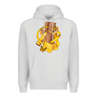 Dove Grey Childhood Cancer diva yellow ribbon Premium Hoodie - NancyCooperArtShop