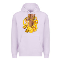 Lilac Childhood Cancer diva yellow ribbon Premium Hoodie - NancyCooperArtShop