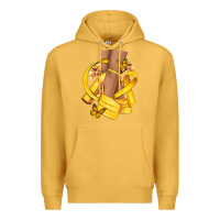 Mustard Childhood Cancer diva yellow ribbon Premium Hoodie - NancyCooperArtShop