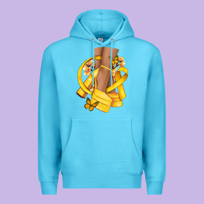 Childhood Cancer Diva Yellow Ribbon Premium Hoodie Designed By Nancycooperartshop