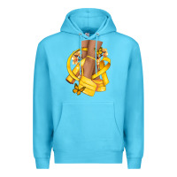 Ocean Blue Childhood Cancer diva yellow ribbon Premium Hoodie - NancyCooperArtShop