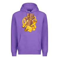 Purple Childhood Cancer diva yellow ribbon Premium Hoodie - NancyCooperArtShop