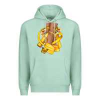 Seafoam Childhood Cancer diva yellow ribbon Premium Hoodie - NancyCooperArtShop