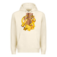 Tofu Childhood Cancer diva yellow ribbon Premium Hoodie - NancyCooperArtShop