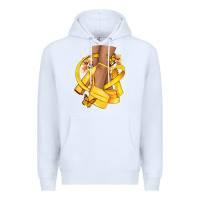 White Childhood Cancer diva yellow ribbon Premium Hoodie - NancyCooperArtShop