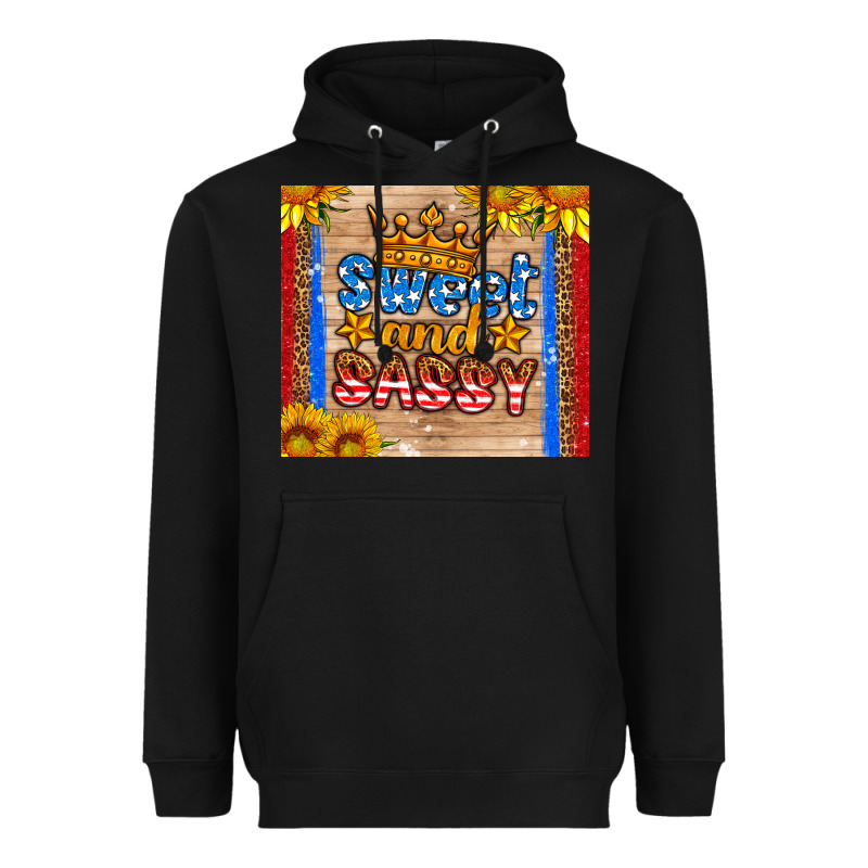 Usa Flag Sweet And Sassy Heavyweight Hoodie by HRA Design Shop | Teevron