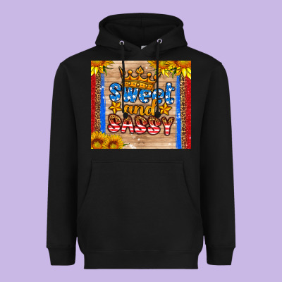Usa Flag Sweet And Sassy Heavyweight Hoodie Designed By Hra Design Shop