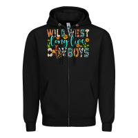 Black wild west long live cowboys Zipper Hoodie - Zillion Design Studio