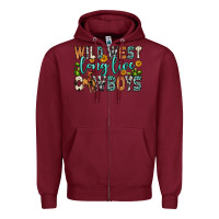 Burgundy wild west long live cowboys Zipper Hoodie - Zillion Design Studio