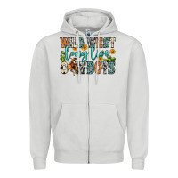 Dove Grey wild west long live cowboys Zipper Hoodie - Zillion Design Studio