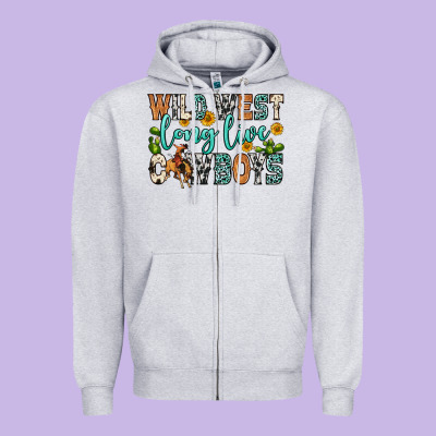 Wild West Long Live Cowboys Zipper Hoodie Designed By Zillion Design Studio