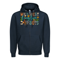 Navy wild west long live cowboys Zipper Hoodie - Zillion Design Studio