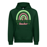 Forest Green lucky to be a teacher Urban Hoodie - MaliasSmallBusiness