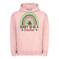 Pigment Salmon lucky to be a teacher Urban Hoodie - MaliasSmallBusiness