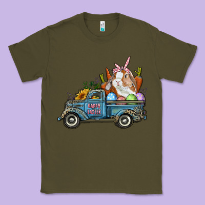 Happy Easter Truck With Bunny Eggs And Carrot Classic Tee Designed By Ranaportraitstore