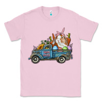 Bubblegum Pink Happy Easter Truck with Bunny Eggs And Carrot Classic Tee - RanaPortraitStore