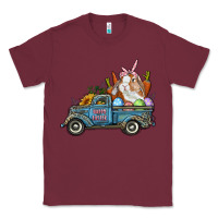 Burgundy Happy Easter Truck with Bunny Eggs And Carrot Classic Tee - RanaPortraitStore