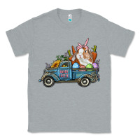 Heather Grey Happy Easter Truck with Bunny Eggs And Carrot Classic Tee - RanaPortraitStore