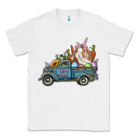 White Happy Easter Truck with Bunny Eggs And Carrot Classic Tee - RanaPortraitStore