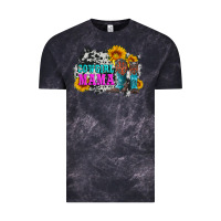 Cloud Black cowgirl mama with boots and sunflowers and cowhide Vintage Tee - Artiststas