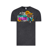 Vintage Black cowgirl mama with boots and sunflowers and cowhide Vintage Tee - Artiststas
