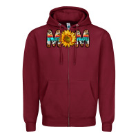 Burgundy mom sunflower Zipper Hoodie - Zillion Design Studio