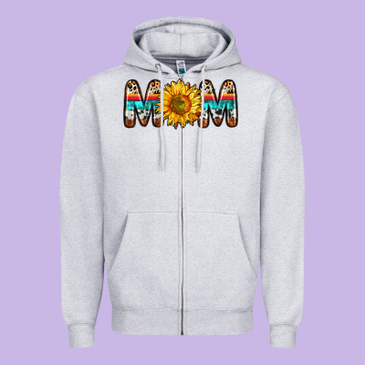 Mom Sunflower Zipper Hoodie Designed By Zillion Design Studio