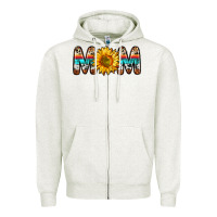 Oatmeal Heather mom sunflower Zipper Hoodie - Zillion Design Studio